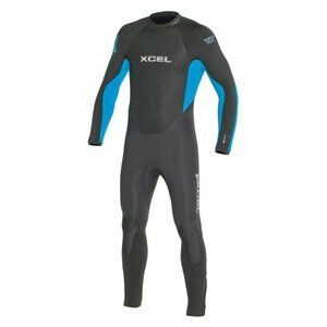 Xcel Men's Dive ThermoFlex 7/6mm Fullsuit (Black/Deep Cyanine/Black, Medium)
